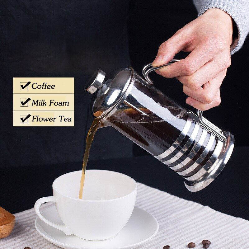 350/600/800/1000Ml French Press Coffee Tea Milk Maker High Temperature Stainless Steel Filter Resistant Espresso Coffee Machine