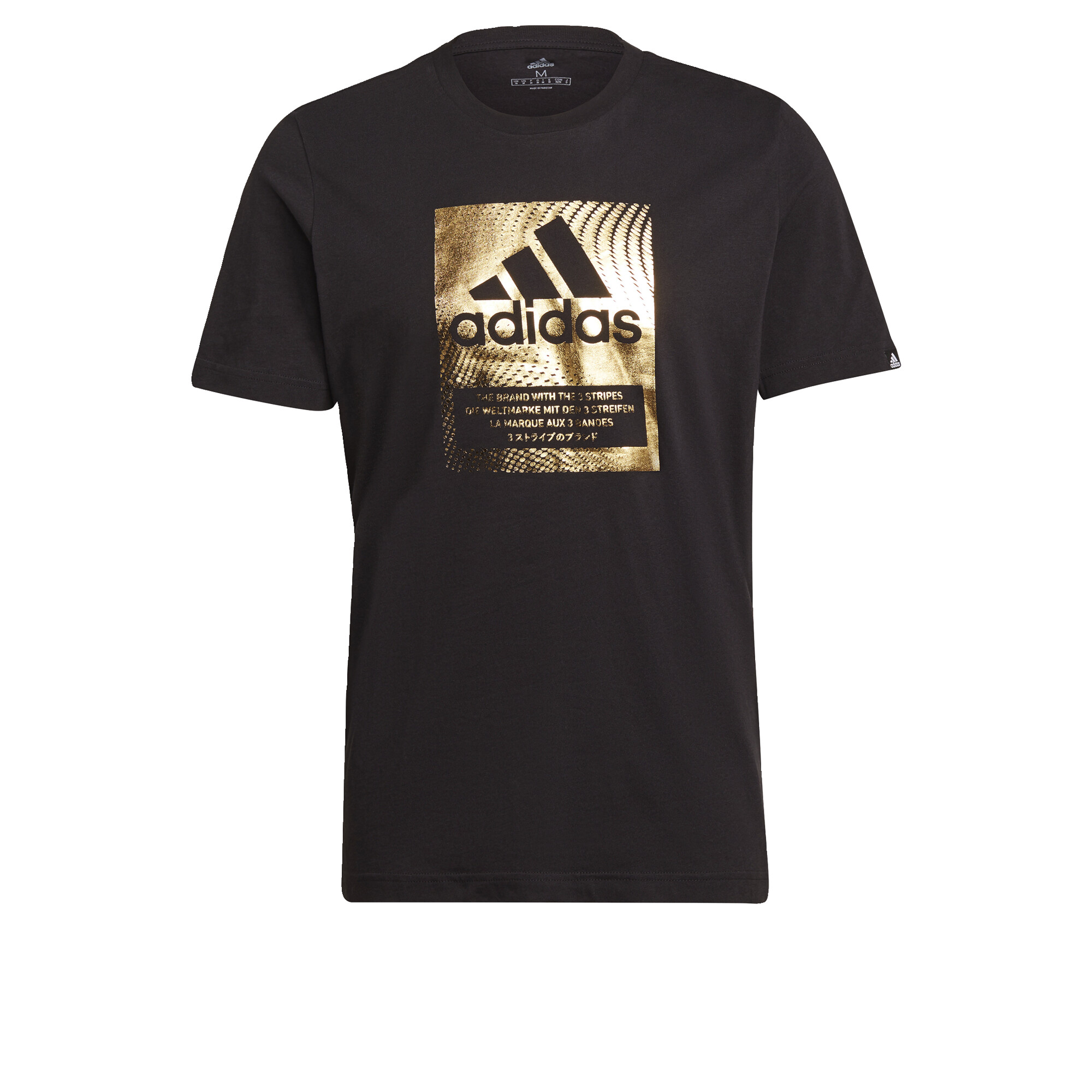 adidas Lifestyle Foil Logo Box Graphic Tee Men Black GS6316